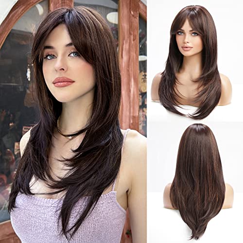 Synthetic Layered Hair with Highlighted Bangs Wig Store Wig