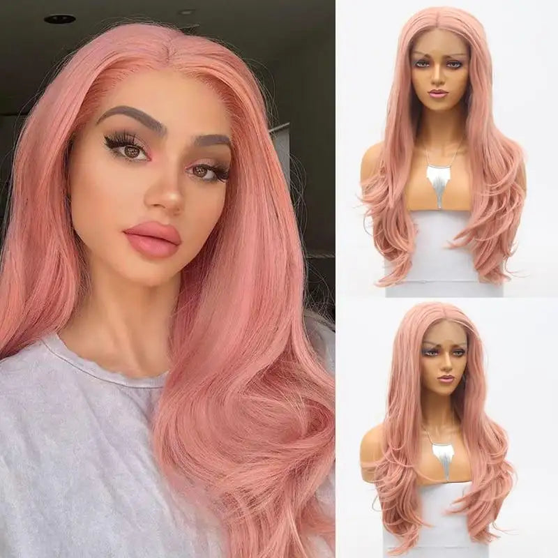 Shanna Long Pink Wig Middle Part Heat Friendly Lace Front Wig Wig Store Wig