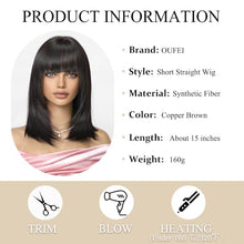 Load image into Gallery viewer, Straight Medium Long Wig With Bangs
