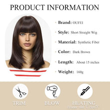 Load image into Gallery viewer, Straight Medium Long Wig With Bangs
