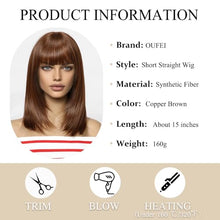 Load image into Gallery viewer, Straight Medium Long Wig With Bangs
