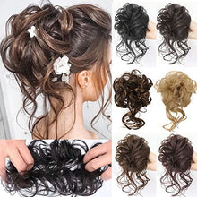 Load image into Gallery viewer, Heat Friendly Long Curly Messy Bun Hair Piece
