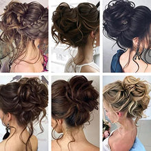 Load image into Gallery viewer, Heat Friendly Long Curly Messy Bun Hair Piece
