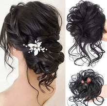 Load image into Gallery viewer, Heat Friendly Long Curly Messy Bun Hair Piece
