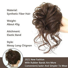 Load image into Gallery viewer, Heat Friendly Long Curly Messy Bun Hair Piece
