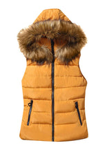 Load image into Gallery viewer, Winter Hooded Stand Collar Puffer Vest
