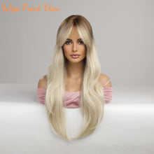 Load image into Gallery viewer, Ash Honey Blonde Baylage Brown Wig with Bangs
