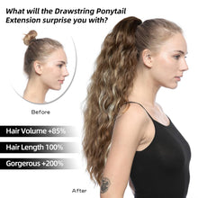 Load image into Gallery viewer, Synthetic Drawstring Ponytail Extension - 26 inch Long
