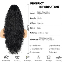 Load image into Gallery viewer, Synthetic Drawstring Ponytail Extension - 26 inch Long
