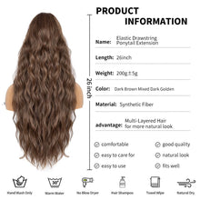 Load image into Gallery viewer, Synthetic Drawstring Ponytail Extension - 26 inch Long
