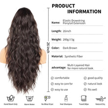 Load image into Gallery viewer, Synthetic Drawstring Ponytail Extension - 26 inch Long
