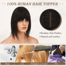 Load image into Gallery viewer, Human Hair Topper Crown Topper Hair Piece for Women 6X9 cm Base
