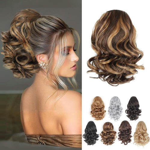 Ombre Brown Curly Ponytail Hair Piece