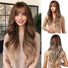 Load image into Gallery viewer, Ombre Mixed Brown Blonde Wigs 24&quot;Long Heat Friendly Wig Wig Beauty Supply Store All Products
