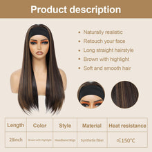 Load image into Gallery viewer, 28 Inch Silky Straight Headband Wig
