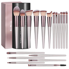 Load image into Gallery viewer, Premium  Champagne Gold Synthetic Foundation Makeup Brushes - Makeup Brush Set 18 Pcs
