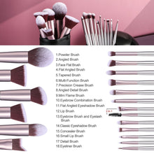 Load image into Gallery viewer, Premium  Champagne Gold Synthetic Foundation Makeup Brushes - Makeup Brush Set 18 Pcs
