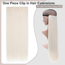 Load image into Gallery viewer, Synthetic One Piece  24&quot; 3/4 Full Head Curly Wave Clip in Hair Extensions
