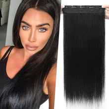 Load image into Gallery viewer, Synthetic One Piece  24&quot; 3/4 Full Head Curly Wave Clip in Hair Extensions
