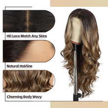 Load image into Gallery viewer, Brown Highlight Synthetic Lace Front Wig
