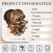 Load image into Gallery viewer, Ombre Brown Curly Ponytail Hair Piece
