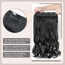 Load image into Gallery viewer, Synthetic One Piece  24&quot; 3/4 Full Head Curly Wave Clip in Hair Extensions
