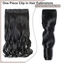 Load image into Gallery viewer, Synthetic One Piece  24&quot; 3/4 Full Head Curly Wave Clip in Hair Extensions
