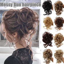 Load image into Gallery viewer, Heat Friendly Long Curly Messy Bun Hair Piece
