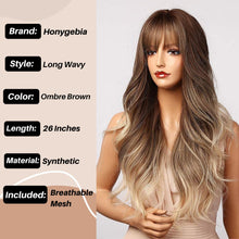 Load image into Gallery viewer, Ash Honey Blonde Baylage Brown Wig with Bangs
