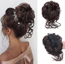 Load image into Gallery viewer, Stylish Wavy Claw Clip Messy Bun Updo Hairpiece
