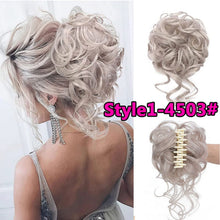 Load image into Gallery viewer, Stylish Wavy Claw Clip Messy Bun Updo Hairpiece
