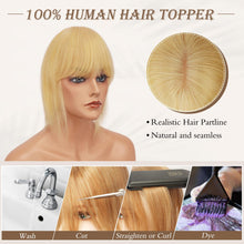 Load image into Gallery viewer, Human Hair Topper Crown Topper Hair Piece for Women 6X9 cm Base
