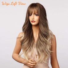 Load image into Gallery viewer, Ash Honey Blonde Baylage Brown Wig with Bangs
