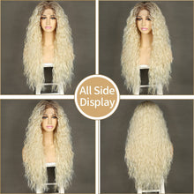 Load image into Gallery viewer, Heat Resistant Ombre Blonde Curly Synthetic Lace Front Wig
