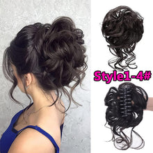 Load image into Gallery viewer, Stylish Wavy Claw Clip Messy Bun Updo Hairpiece
