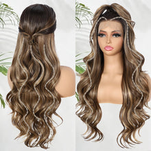 Load image into Gallery viewer, Brown Highlight Synthetic Lace Front Wig
