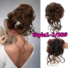 Load image into Gallery viewer, Stylish Wavy Claw Clip Messy Bun Updo Hairpiece
