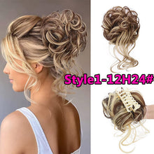 Load image into Gallery viewer, Stylish Wavy Claw Clip Messy Bun Updo Hairpiece
