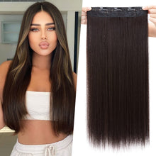 Load image into Gallery viewer, Synthetic One Piece  24&quot; 3/4 Full Head Curly Wave Clip in Hair Extensions
