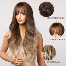 Load image into Gallery viewer, Ombre Mixed Brown Blonde Wigs 24&quot;Long Heat Friendly Wig
