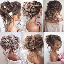 Load image into Gallery viewer, Heat Friendly Long Curly Messy Bun Hair Piece
