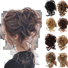 Load image into Gallery viewer, Heat Friendly Long Curly Messy Bun Hair Piece
