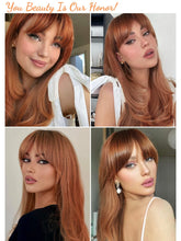 Load image into Gallery viewer, Ash Honey Blonde Baylage Brown Wig with Bangs
