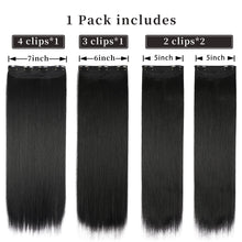 Load image into Gallery viewer, Double Weft Synthetic Hair Extension 4pcs 20 Inches
