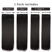 Load image into Gallery viewer, Double Weft Synthetic Hair Extension 4pcs 20 Inches
