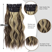 Load image into Gallery viewer, Double Weft Synthetic Hair Extension 4pcs 20 Inches
