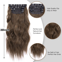 Load image into Gallery viewer, Double Weft Synthetic Hair Extension 4pcs 20 Inches
