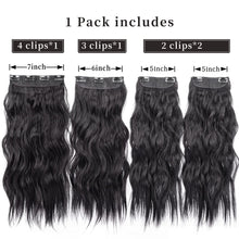 Load image into Gallery viewer, Double Weft Synthetic Hair Extension 4pcs 20 Inches
