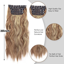 Load image into Gallery viewer, Double Weft Synthetic Hair Extension 4pcs 20 Inches
