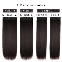 Load image into Gallery viewer, Double Weft Synthetic Hair Extension 4pcs 20 Inches
